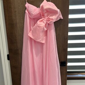 Pink Maxi Dress with Bow Maternity